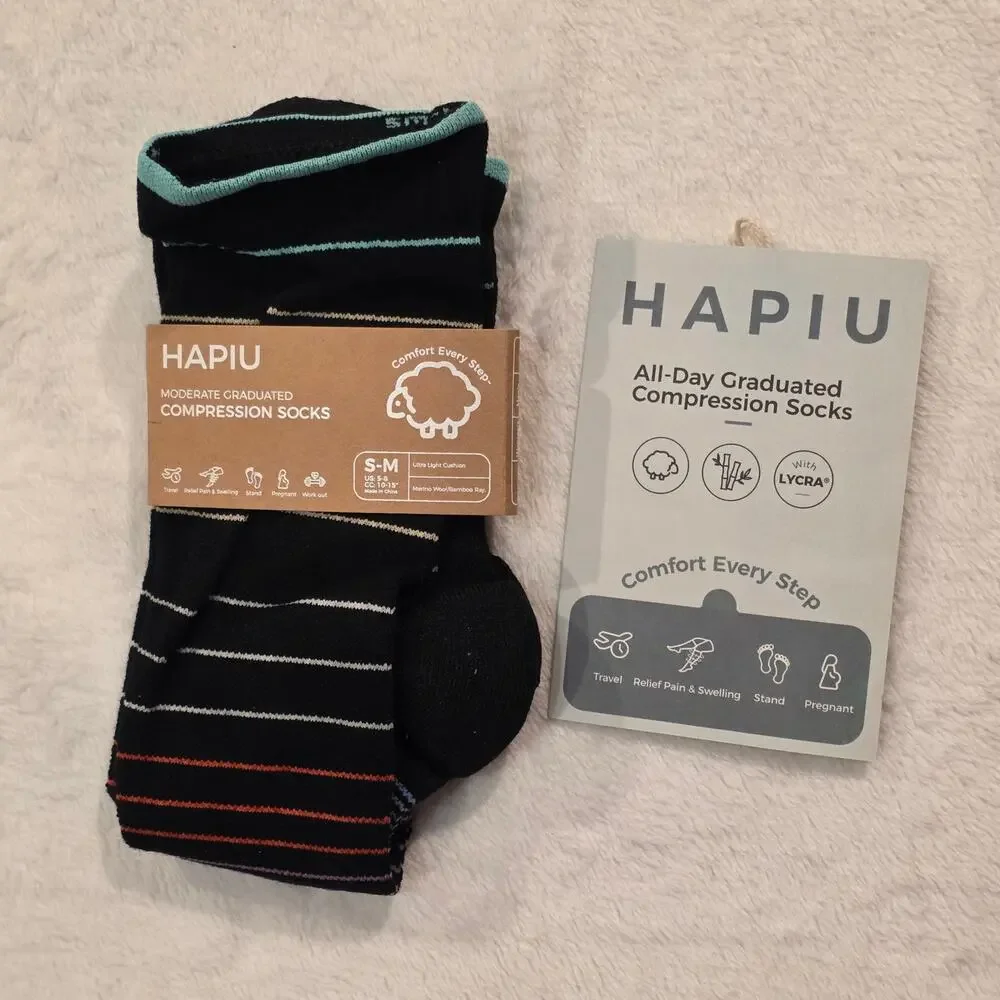 Hapiu Womens Compression Socks Small-Medium NWT